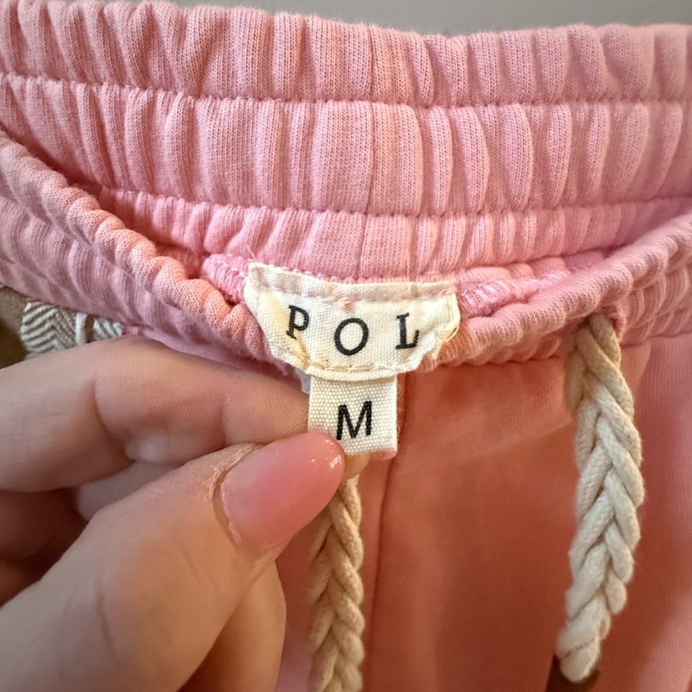 POL 2 piece Outfit, Pink, Cream, and Green Bomber Jacket and Pant, Size Medium - Picture 16 of 16